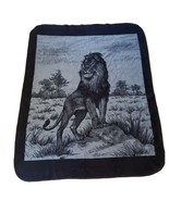 San Marcos Vintage Lion Blanket Double-sided Reversible Blue 91 x 73 - $118.75