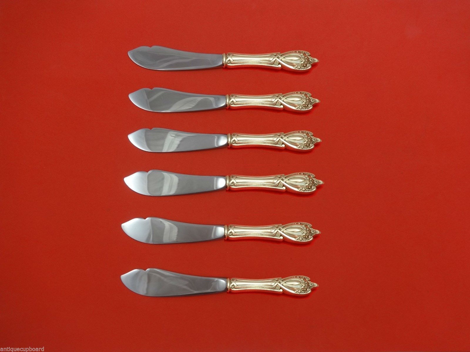 Primary image for Monticello by Lunt Sterling Silver Trout Knife Set 6pc. HHWS  Custom Made 7 1/2"