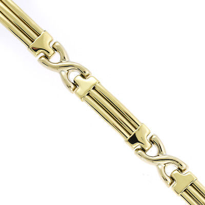 Primary image for 5.3mm 14K Yellow Gold Fancy X Link Bracelet 7"