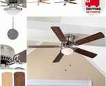 Low Profile Ceiling Fan Hugger Indoor 52&quot; Brushed Nickel Frosted Dome LE... - $73.22