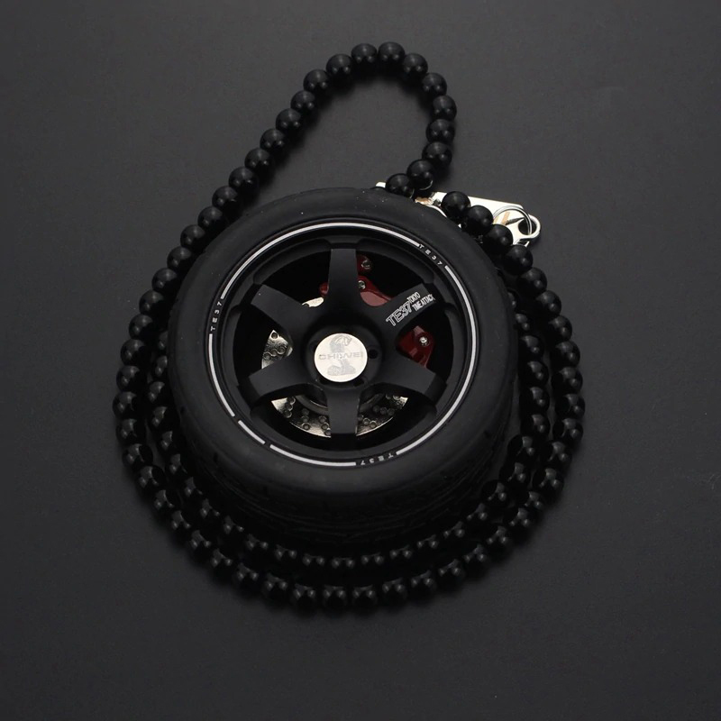 Car Mirror Pendant Wheel with Beads Hanging Interior Car Decoration