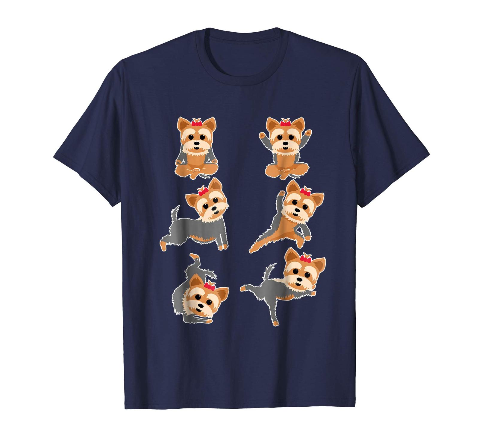 Dog Fashion - Funny Yorkie Yoga Poses T-shirt Happy Yoga Day Men