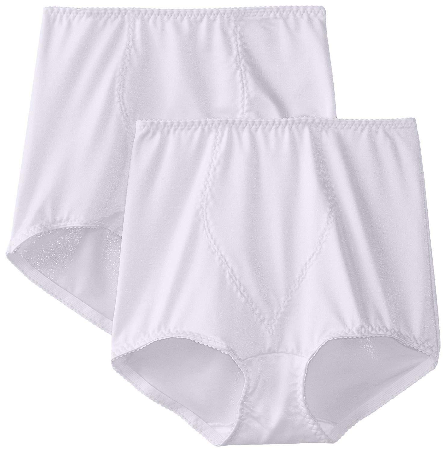 Bali WHITE Light Control Brief Panty w/ Tummy Panel, US Medium Shapers