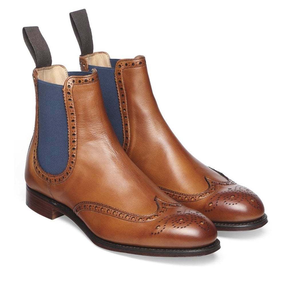 mens blue wingtip boots