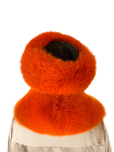 Arctic Fox Fur Stole 47' (120cm) + Tails as Wrisbands Saga Furs Scarf Hot Orange image 4