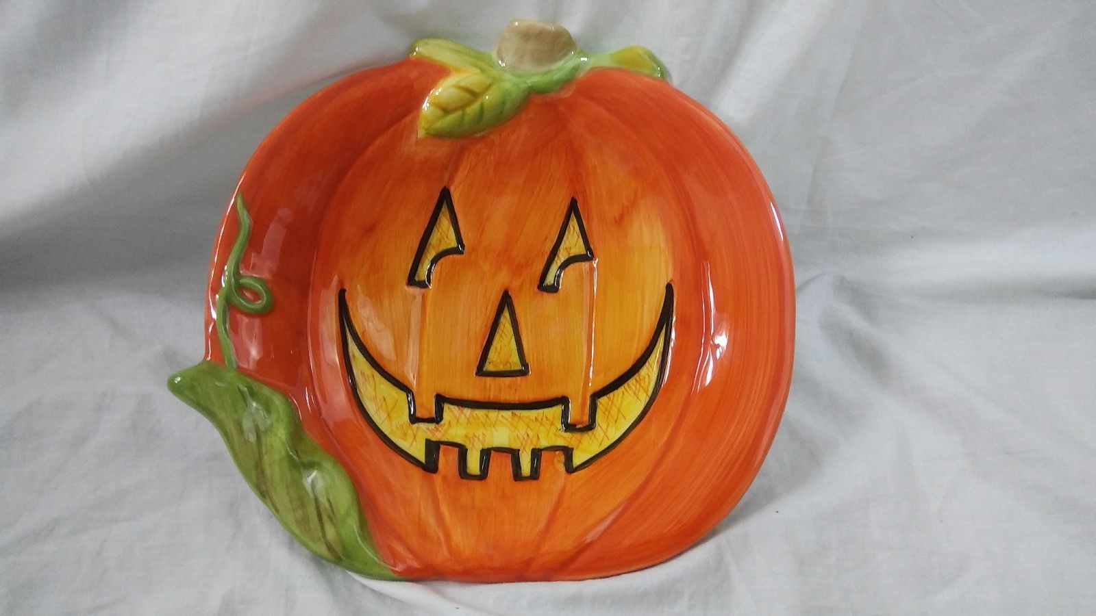 Susan Winget 8” Halloween Pumpkin Candy Dish and similar items Susan Winget 8” Halloween Pumpkin Candy Dish and similar items