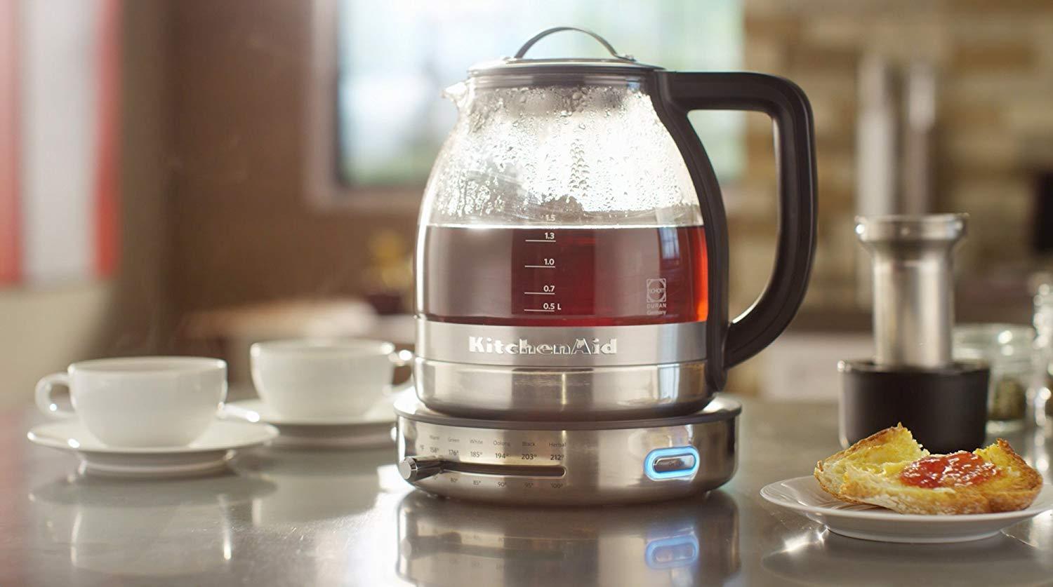 1.3L Stainless Steel Electric Premium Schott DURAN Glass Kettle Keep Warm Mode Tea Kettles