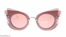 Miu Miu Women's Sunglasses MU02SS VA50A0 Dark Brown PINK/DARK Violet 63mm Authen - $208.55
