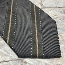 Massimo Bizzocchi Dark Gray Blue Brown Stripe Mens Silk Necktie Tie - $22.27