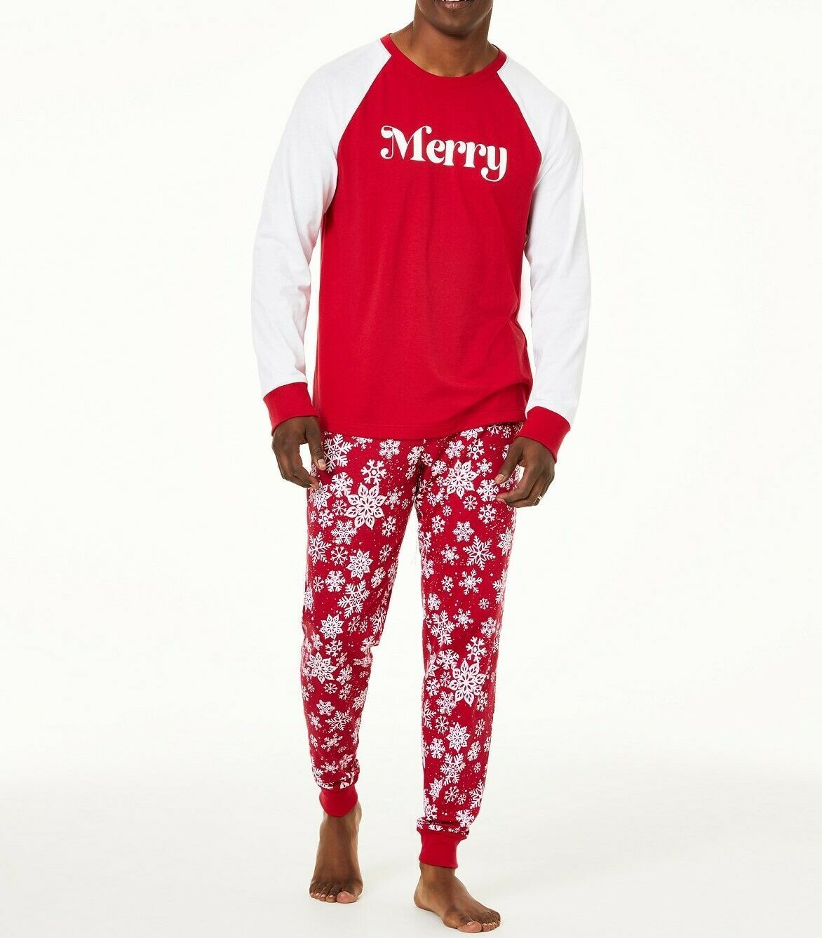 Family Pajamas Macy's Men's Merry Pajama Set 100069499 Red Large
