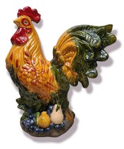 Large Ceramic Rooster Chicken with Fruit Kitchen Decoration - 19" Tall image 1