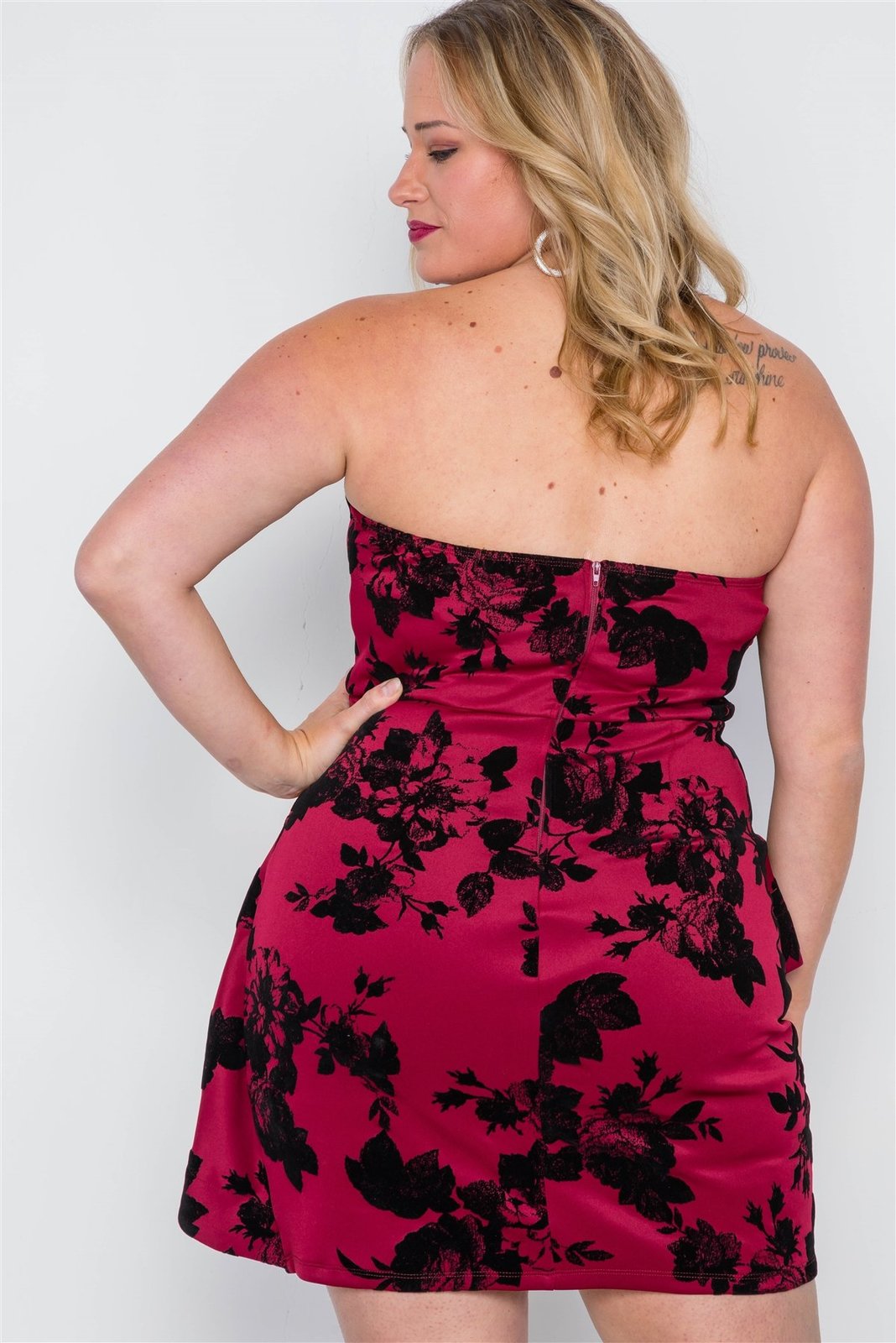 Womens Plus Size Strapless Mini Dress Dresses 9602