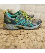 ASICS Gel-Venture 5, Womens Running Shoes sz 10, Gray/Turquoise/Lime - $20.57
