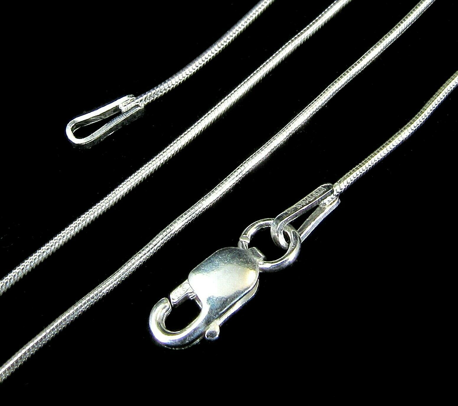 .8MM Solid 925 Sterling Silver Dainty ROUND SNAKE CHAIN Necklace Made In Italy