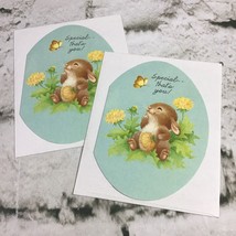 Vintage Hallmark Easter Greeting Cards Lot Of 2 Egg Shaped Bunny Special Thats U - $9.89