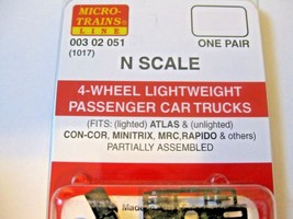 Micro-Trains Stock #00302051 (1017) Black 4-Wheel Lightweight Pass Car Trucks image 2