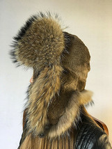 Raccoon And Sheared Beaver Fur Hat Saga Furs Full Fur Ushanka Hat in Two Furs image 2