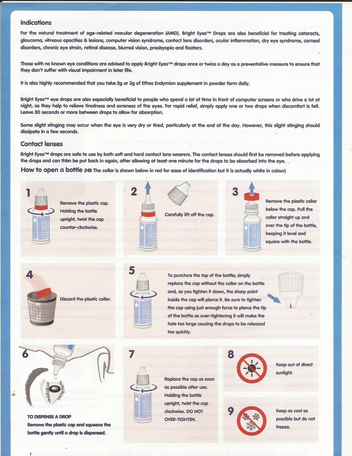 Macular Degeneration Eye Drops for AMD Ethos Bright Eyes 2 x Box 20ml