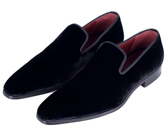 Men black Velvet shoes loaffer moccasins, Mens black velvet shoes - Boots