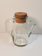 Vintage clear glass pitcher with a cork lid - $15.99