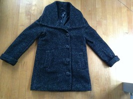 H&amp;M Women&#39;s Wool Blend Peacoat Size 4 Black and White - $38.61