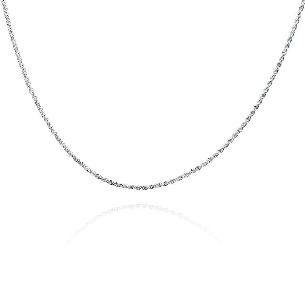 Silver Necklace Diamond-Cut Rope Chain 2mm 925