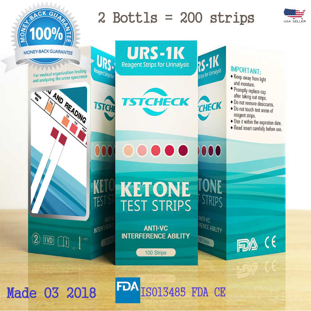 2Bolts 200 Ketone Rapid Precise Urine Test Strip Kit FDA Ketogenic Diet
