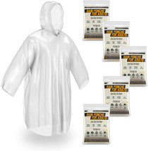 5 Pack Disposable Rain Ponchos for Adults Emergency Raincoat Camping Hiking - $16.82