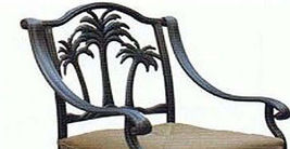 Patio palm tree cast aluminum barstool set of 8 outdoor swivel bar stools Bronze image 2