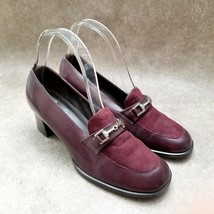 Etienne Aigner Womens  14955 Sz 8 M Red  Leather Slip On Loafer Block Heels - $27.99
