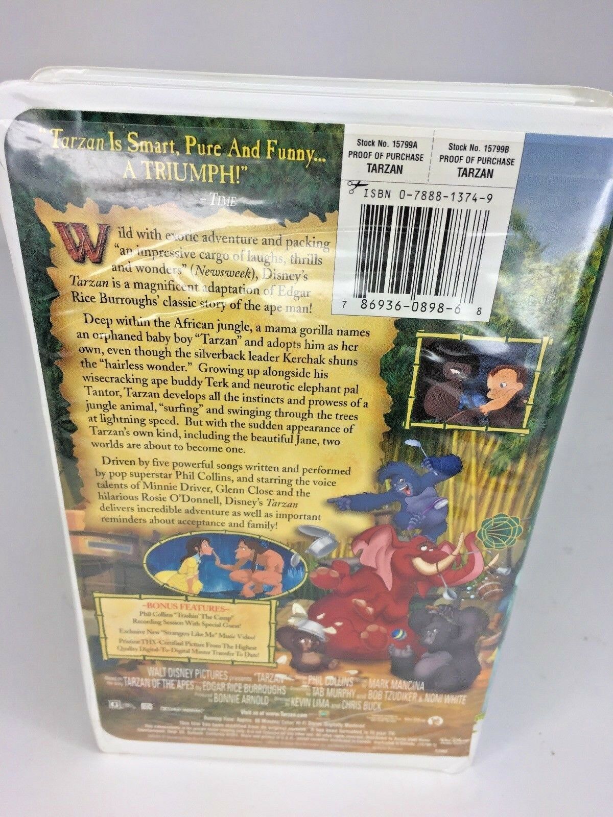 Tarzan Disney VHS Tape Movie (Clam Shell Case) with Music by Phil ...