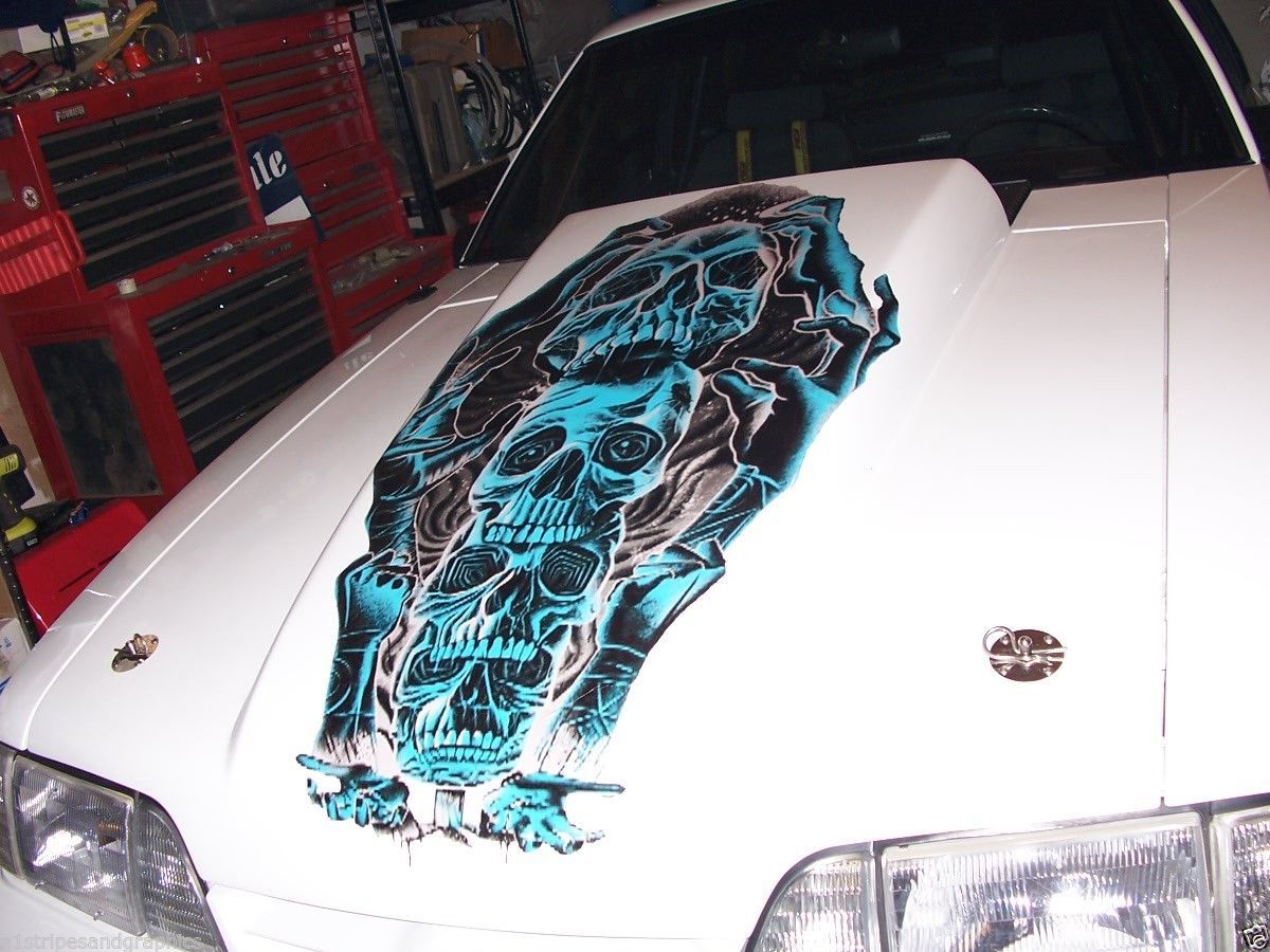 Skull Stak Cowl Hood Graphic Decal Sticker Graphics Decals Skulls
