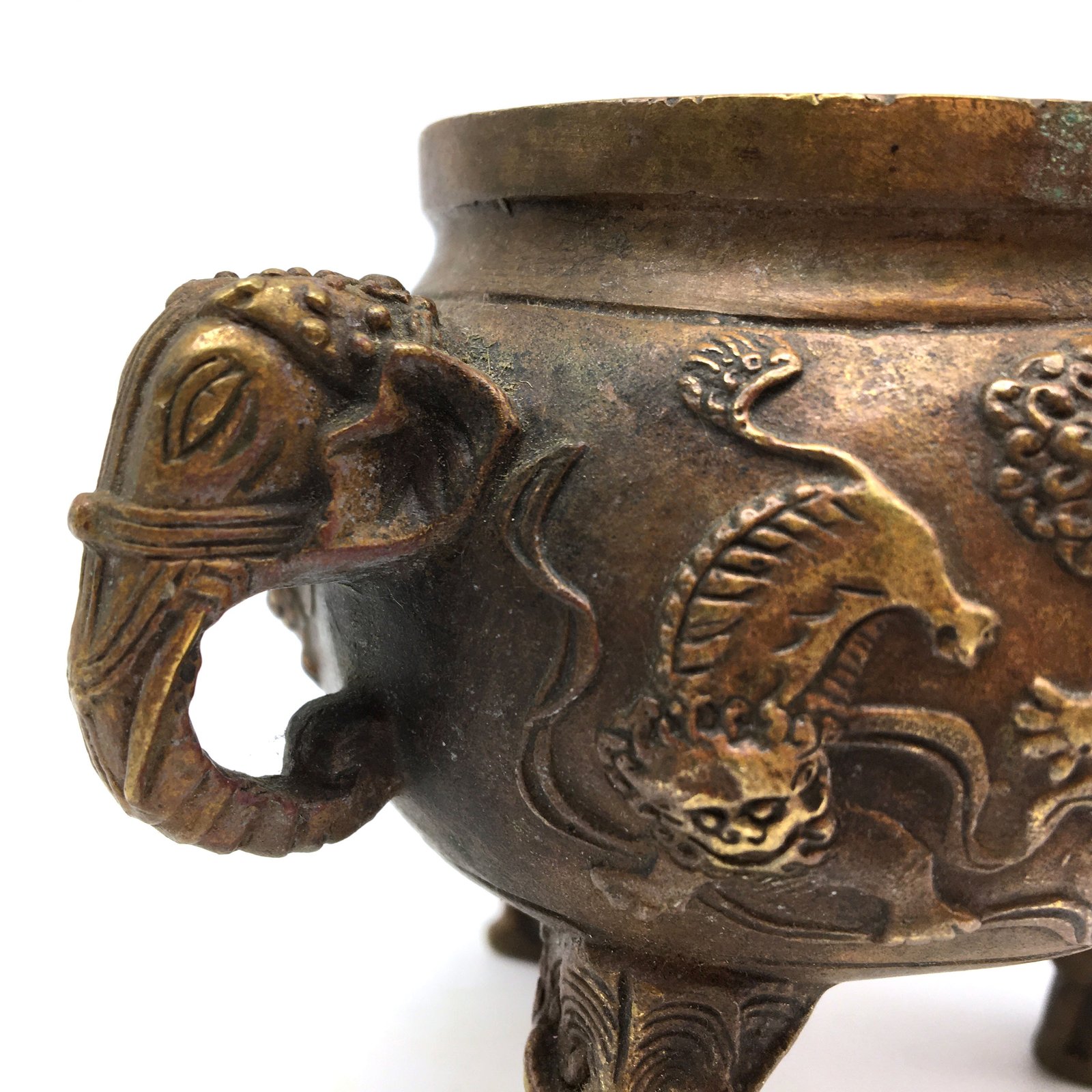 Detailed Vintage Lovely Chinese Brass Dragon Decorative ...