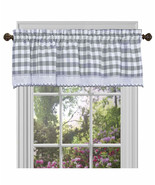 Grey &amp; White Buffalo Check Window Curtain Valance 58&quot; x 14&quot; by Achim Home - $14.99