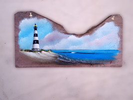Bodie Island NC Lighthouse original nautical rock wall art outer banks p... - $55.00
