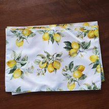 Lemon Kitchen Set, 9 Pc, Table Linens Placemats Towels Mitts Citrus Fruit Decor image 15