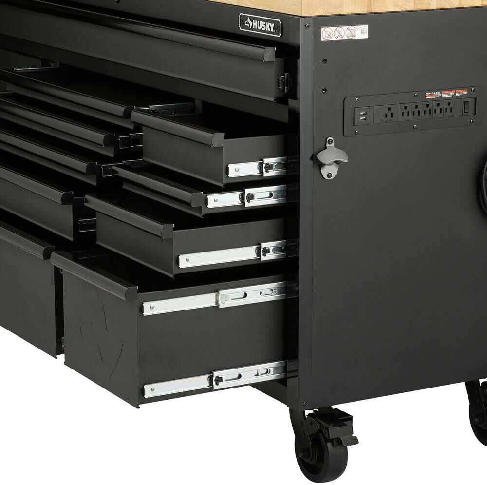 Husky Tool Storage Chest Mobile Workbench 61 in. x 23 in. 10Drawer