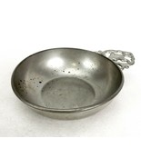 4.75&quot; Pewter Porringer Bowl, Pierced Scroll Handle, Royal Holland by Daa... - $24.45