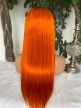Silky straight orange human hair lace front wig/22 inch orange human hai... - $363.38+