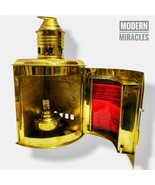 10&quot; NAUTICAL BRASS RED PORT Triangle LANTERN SHIP OIL LAMP Maritime Boat... - $51.17