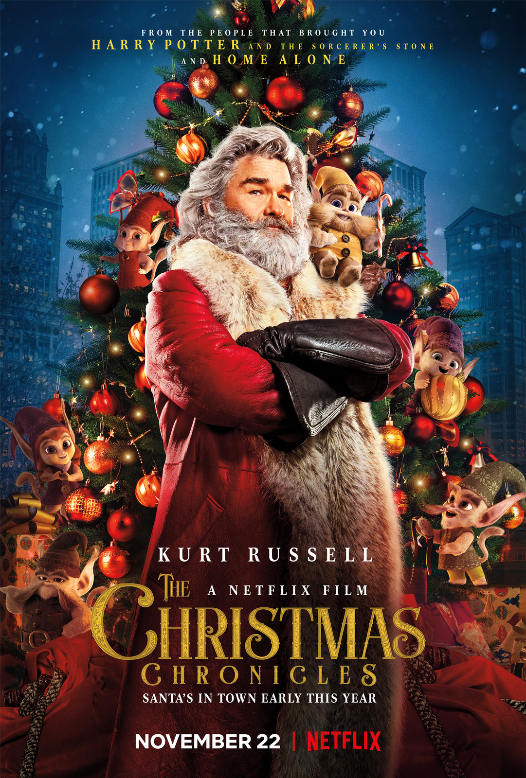 The Christmas Chronicles Movie Poster Kurt Russell Film Art Print 24x36 27x40