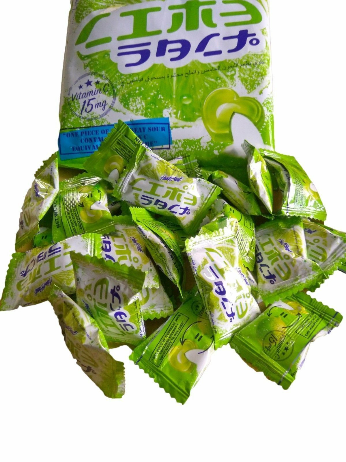 6 Packs Heartbeat SOUR Lemon Lime Salt Candy with Vitamin C 15mg 25