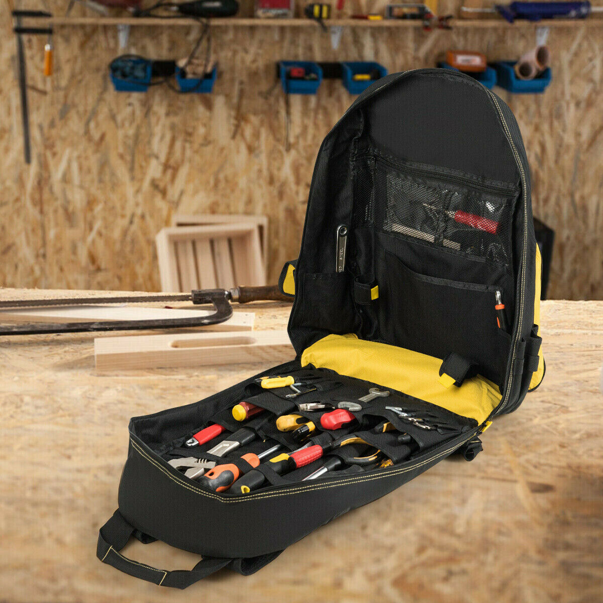 Tool Backpack Heavy Duty Jobsite Tool Bag 48 Pockets - Backpacks