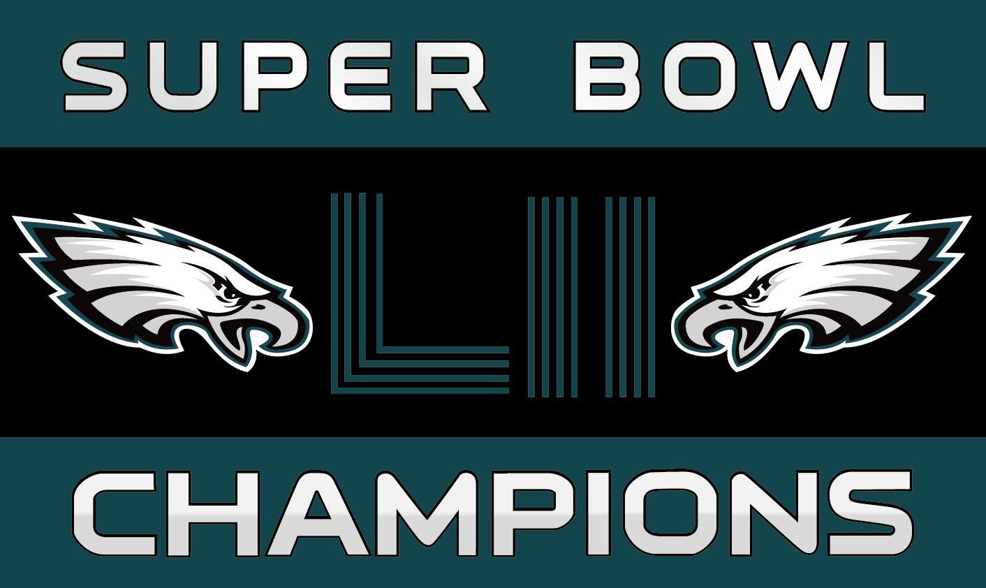 Philadelphia Eagles Super Bowl Lii 52 Champions Banner Flag 3x5 Feet 