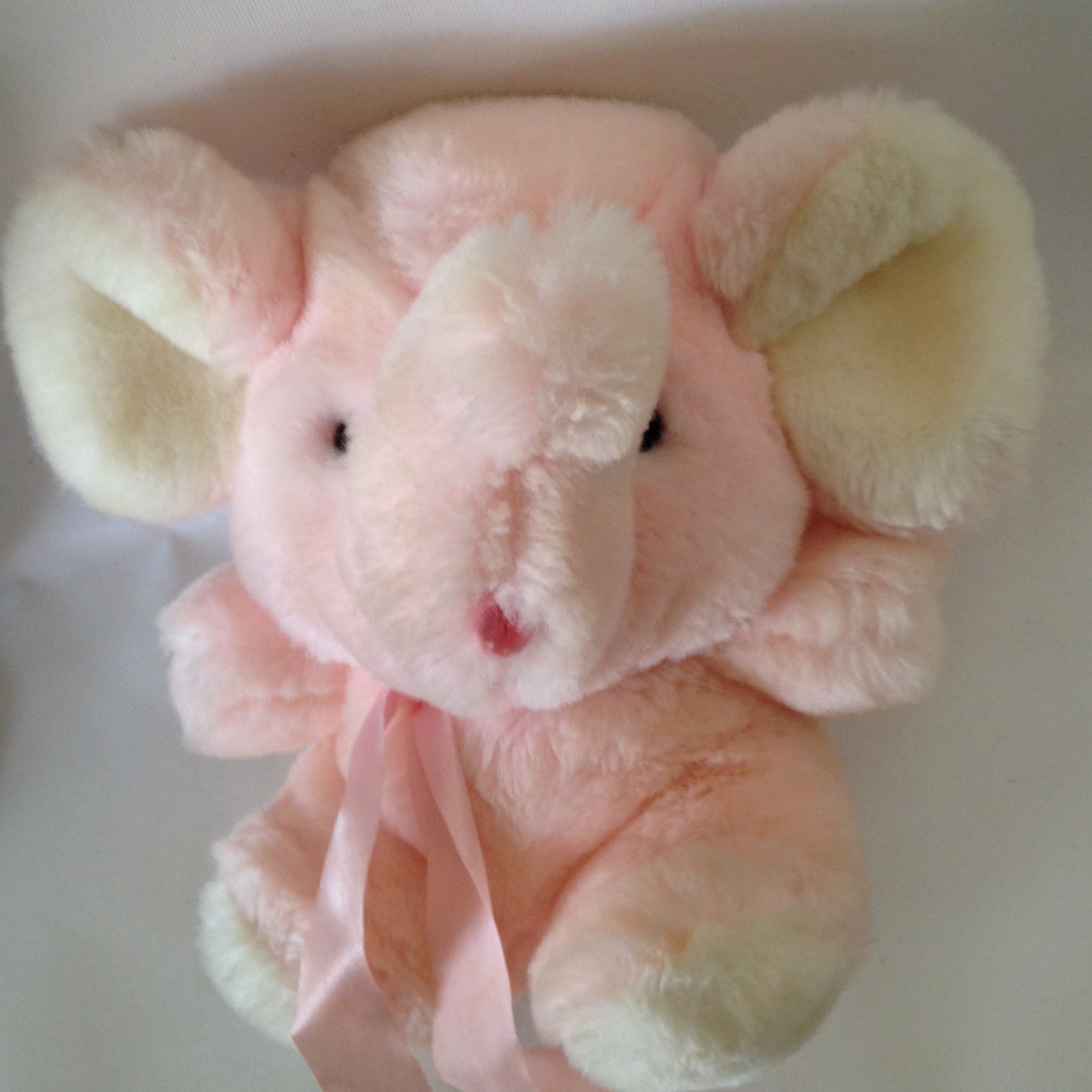 Pink Elephant Baby Rattle Plush Kids Gift Cute Peek a Boo Stuffed Doll