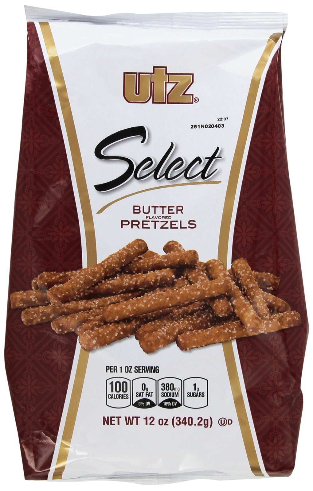 Utz Select Butter Pretzels, 12 Ounce Performance Chips