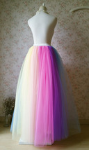 2022 RAINBOW Color Tutu Skirt Plus Size Floor Length Multicolor Rainbow Skirt  image 9