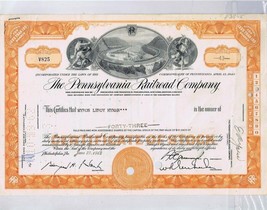 ORIGINAL Vintage 1962 Pennsylvania Railroad Co 43 Share Stock Certificate image 1