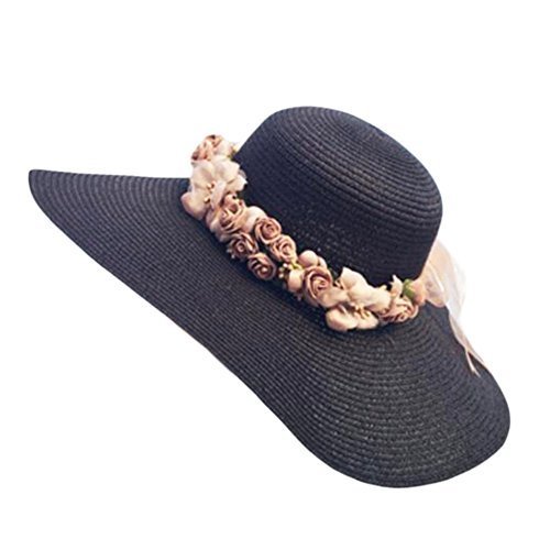 George Jimmy Beach Outdoor Flower Sunscreen Hat Fashion Women Straw Sunhat-A1