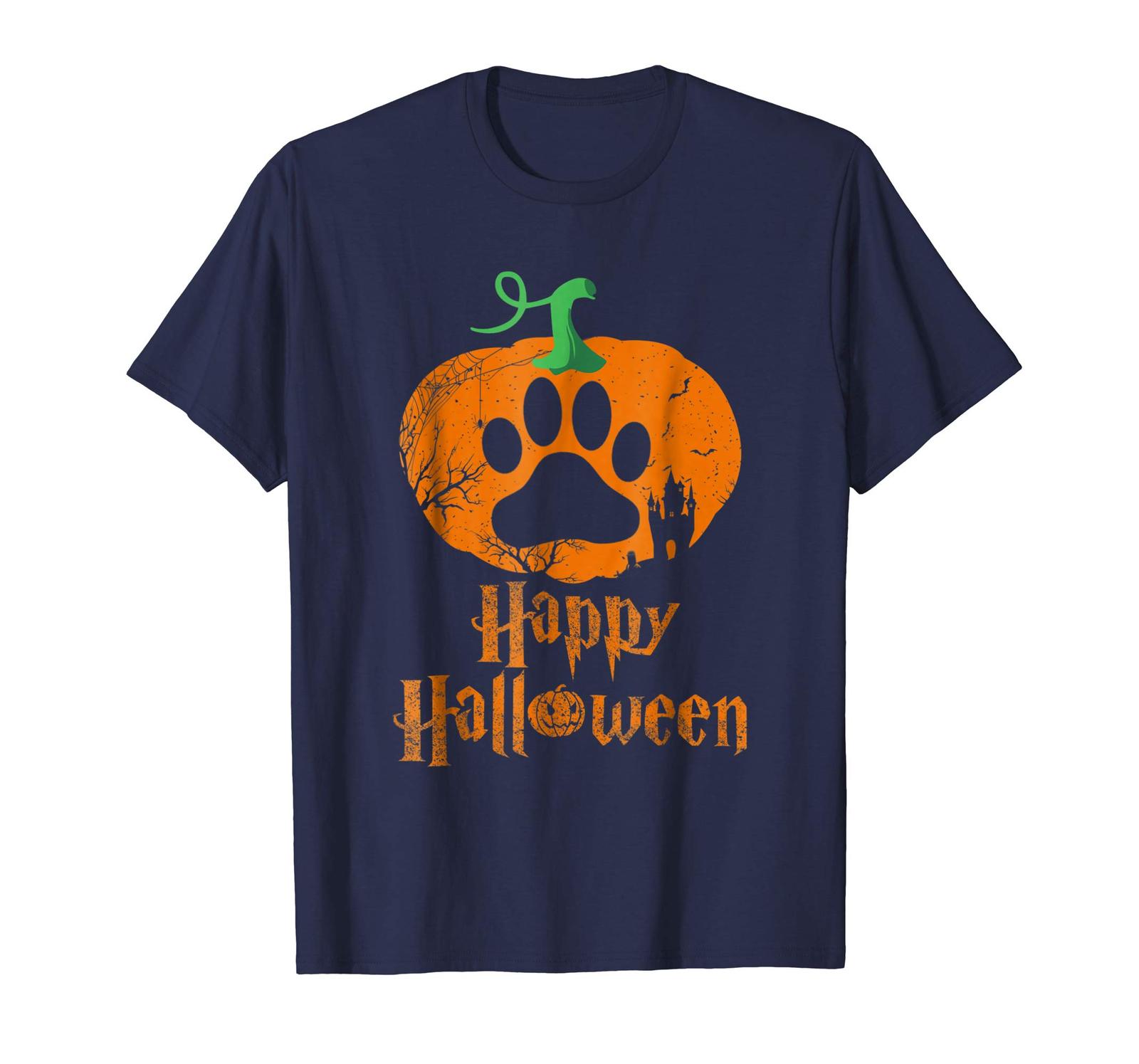 New Shirts - Pumpkin Dog Paw Funny Halloween T-Shirt Gift for Women Men ...